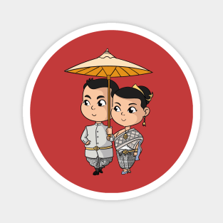 Chibi Khmer Cambodian Couple Magnet